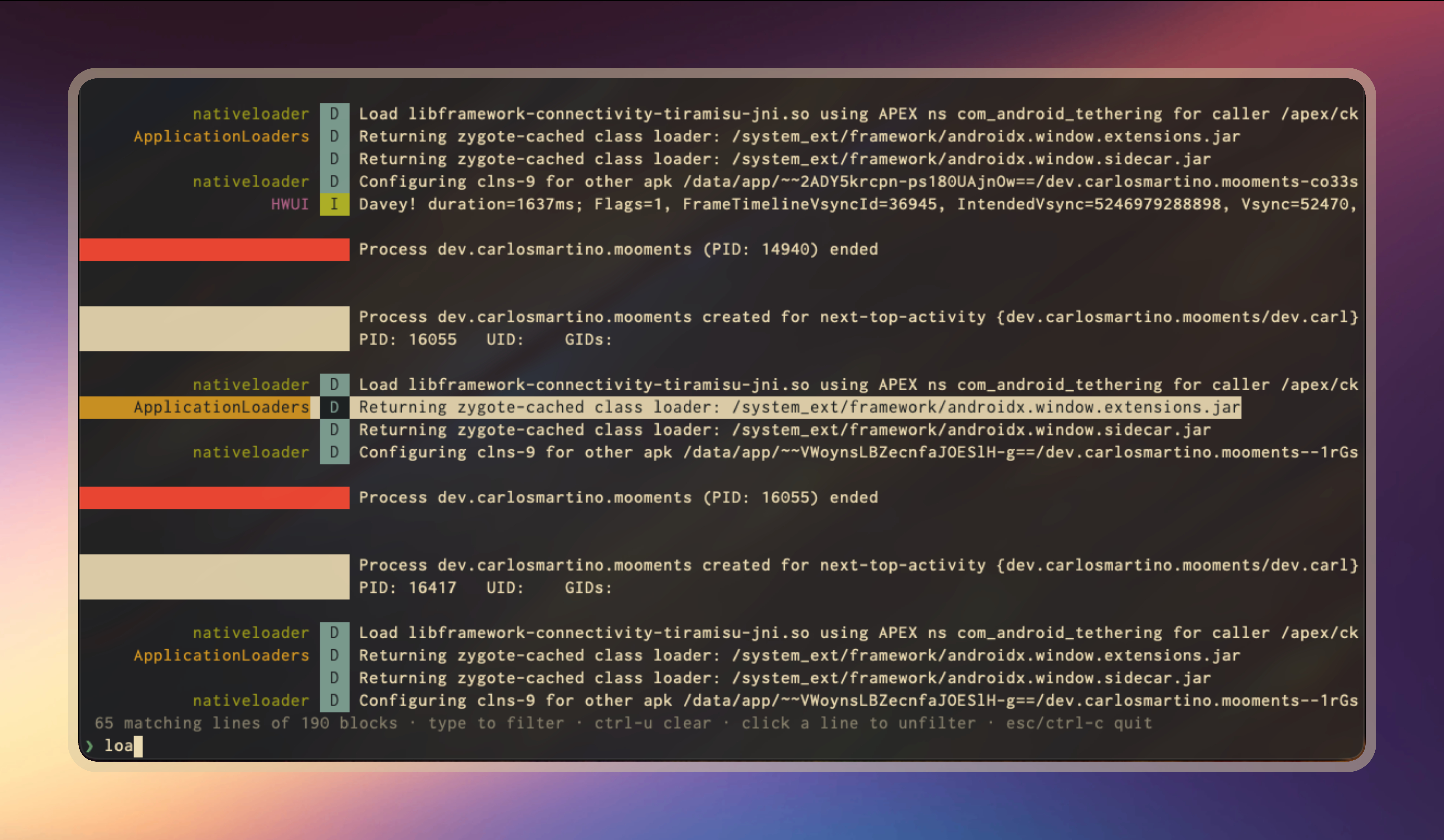 Example screen